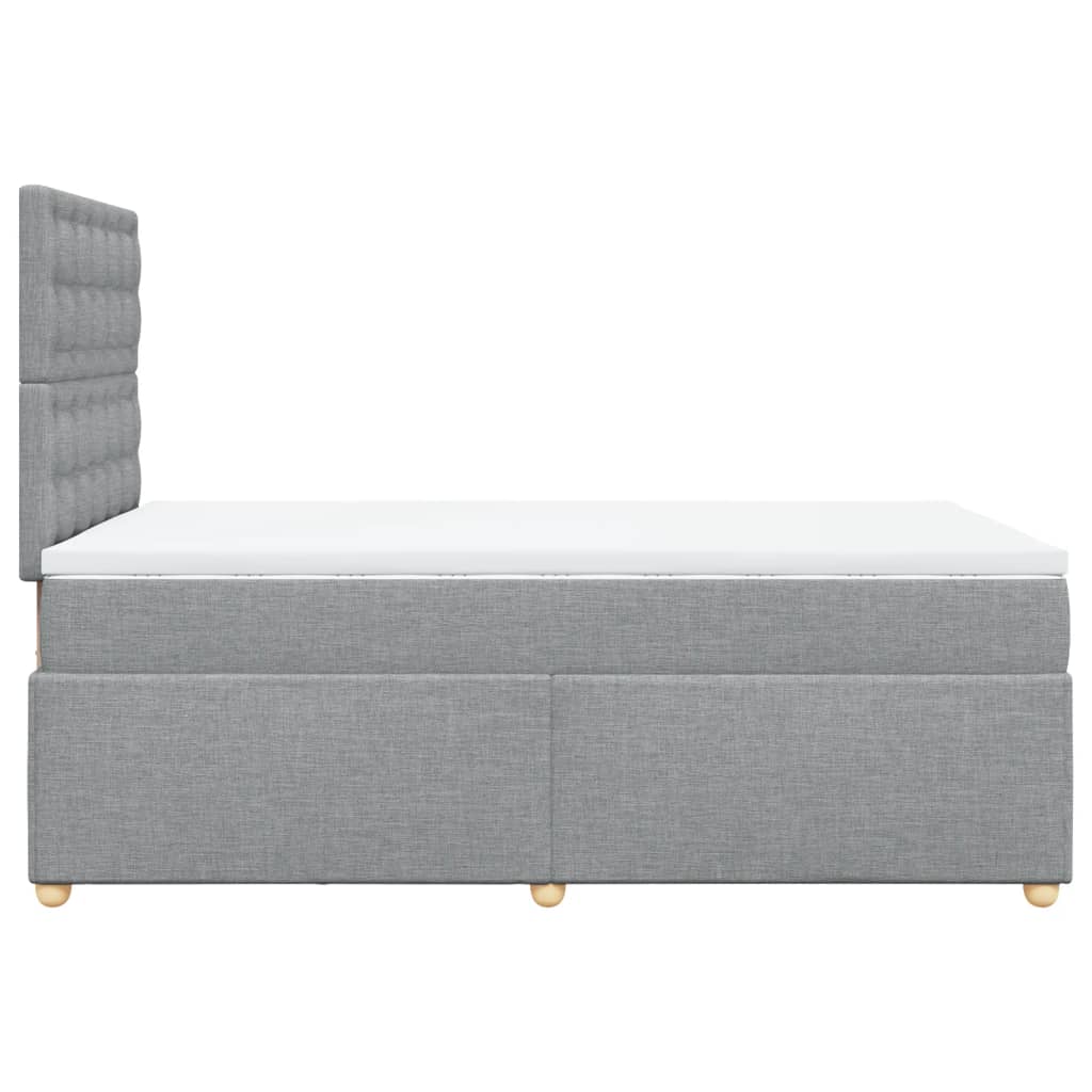Sommier à lattes de lit et matelas gris clair 120x190 cm tissu - XIOS