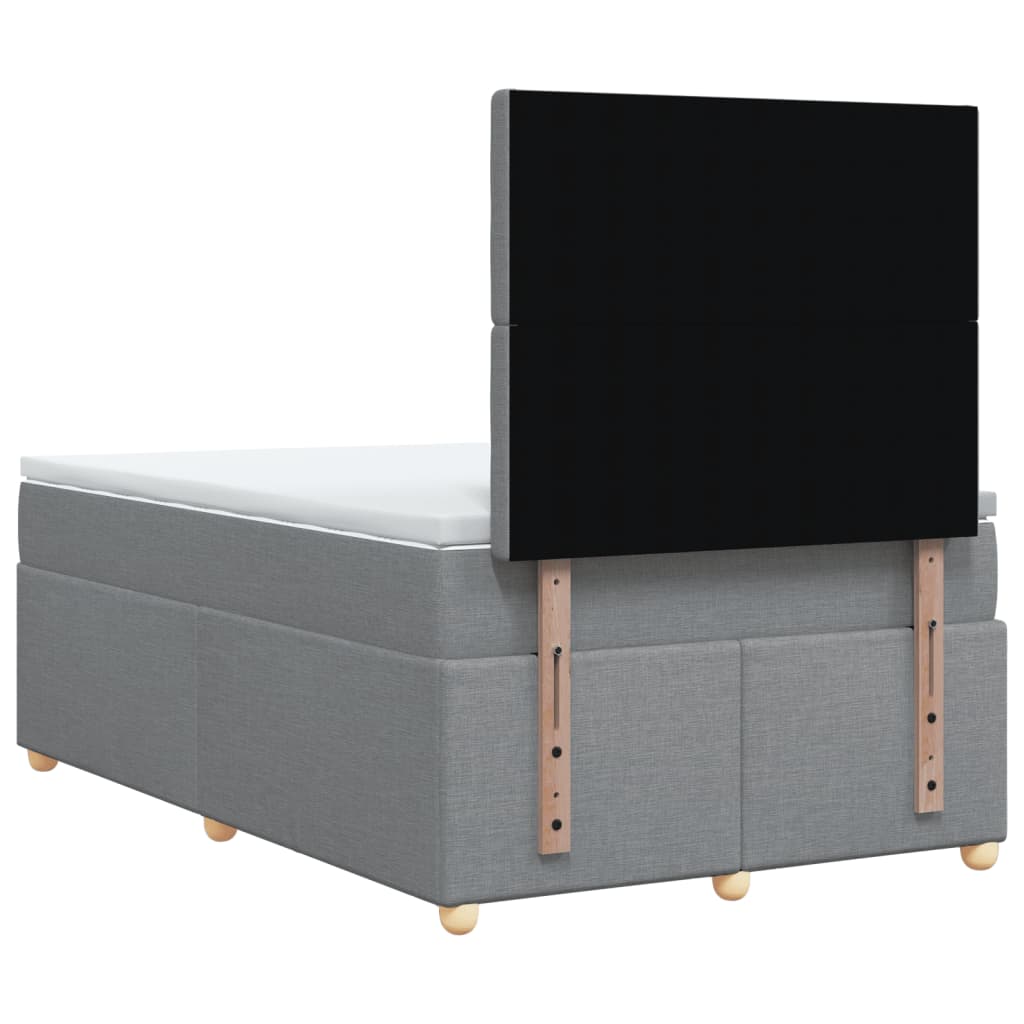 Sommier à lattes de lit et matelas gris clair 120x190 cm tissu - XIOS
