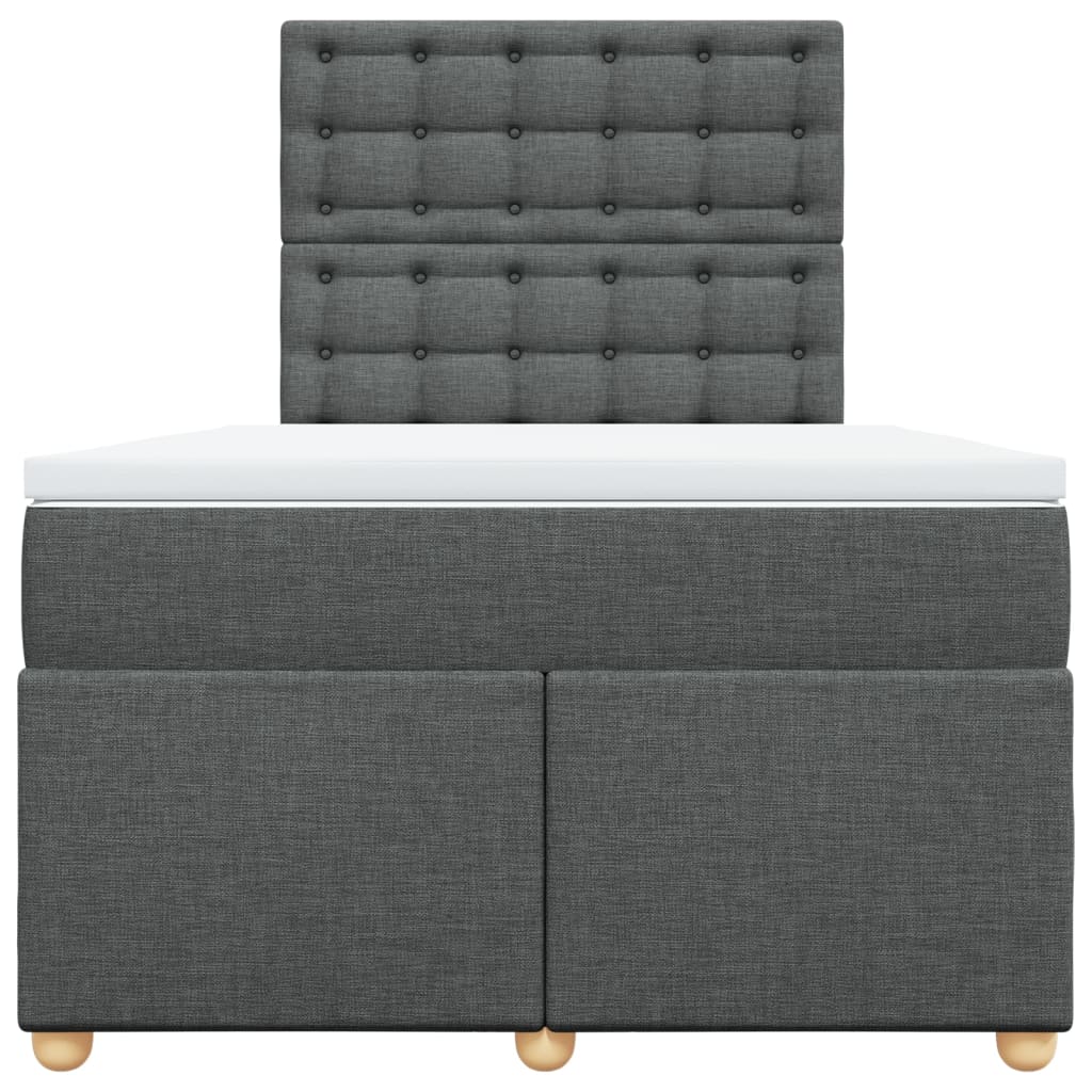 Sommier à lattes de lit avec matelas gris foncé 120x190cm tissu - XIOS