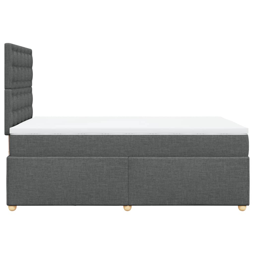 Sommier à lattes de lit avec matelas gris foncé 120x190cm tissu - XIOS