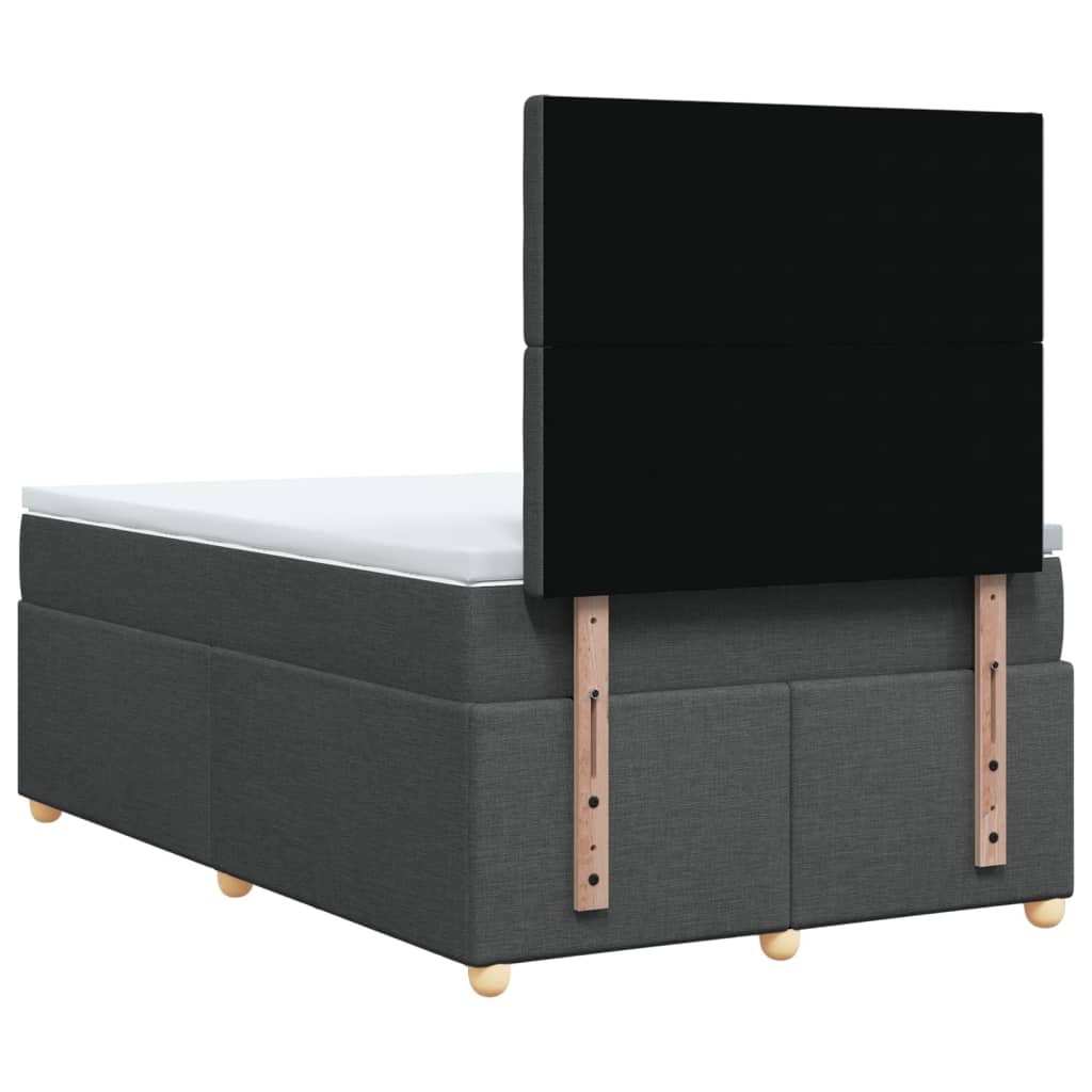 Sommier à lattes de lit avec matelas gris foncé 120x190cm tissu - XIOS