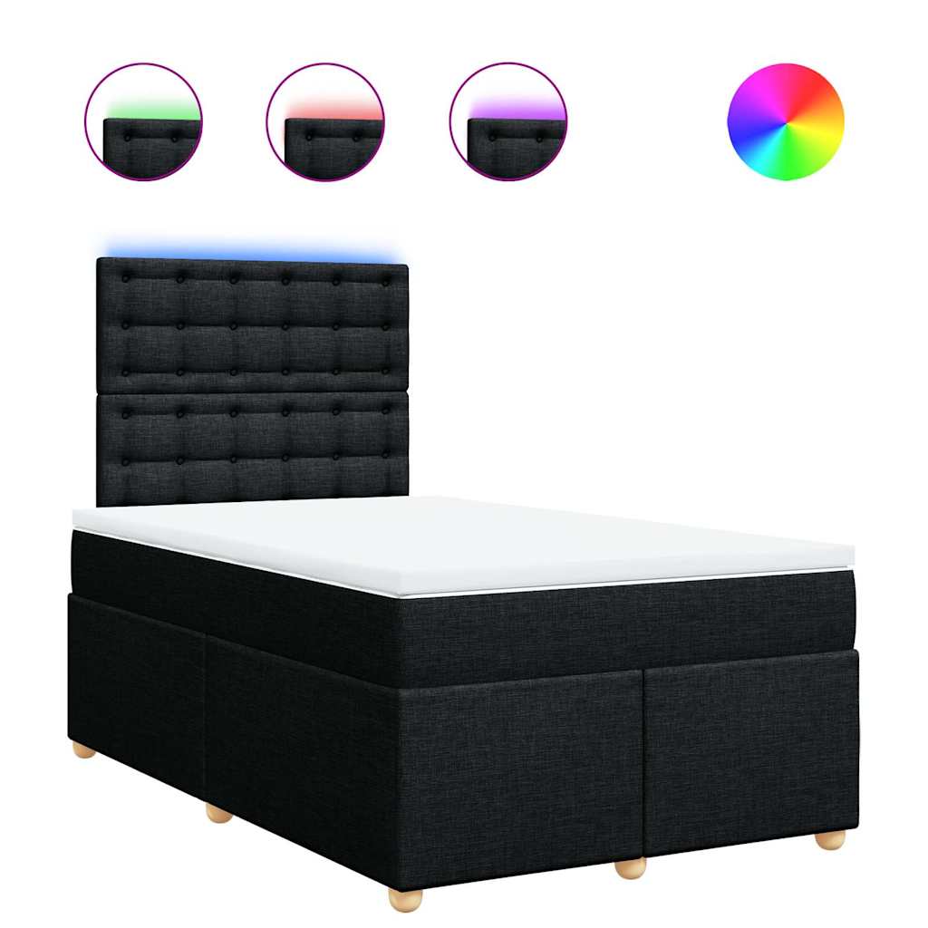 Sommier à lattes de lit avec matelas noir 120x190 cm tissu - XIOS