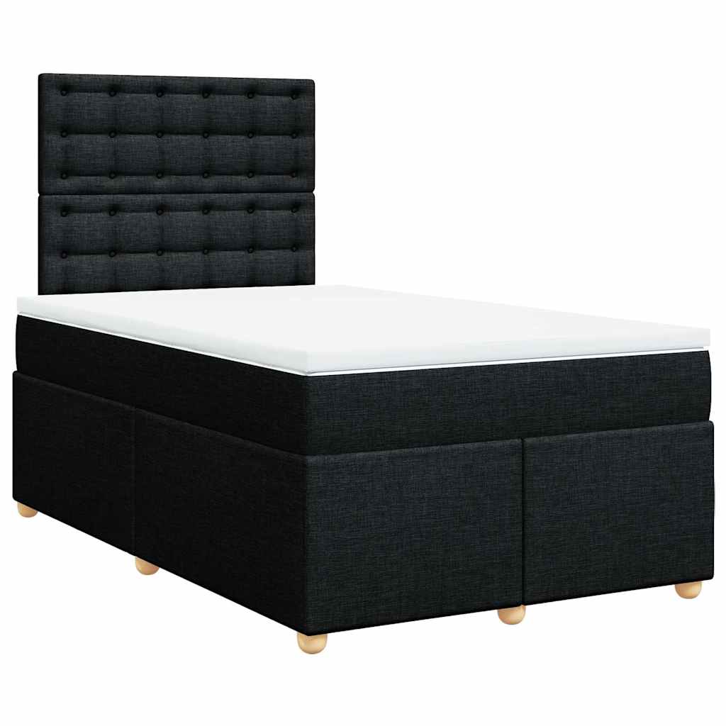 Sommier à lattes de lit avec matelas noir 120x190 cm tissu - XIOS