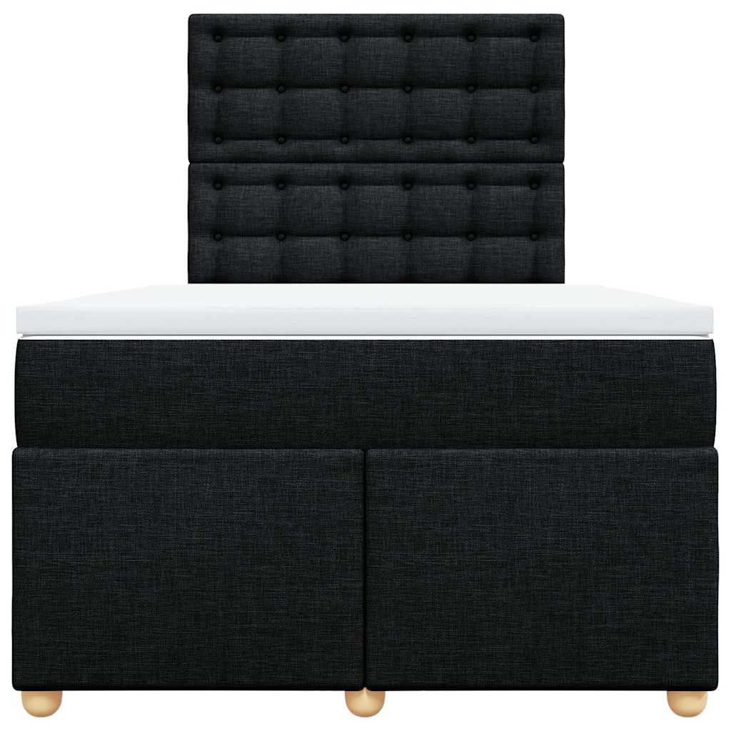 Sommier à lattes de lit avec matelas noir 120x190 cm tissu - XIOS