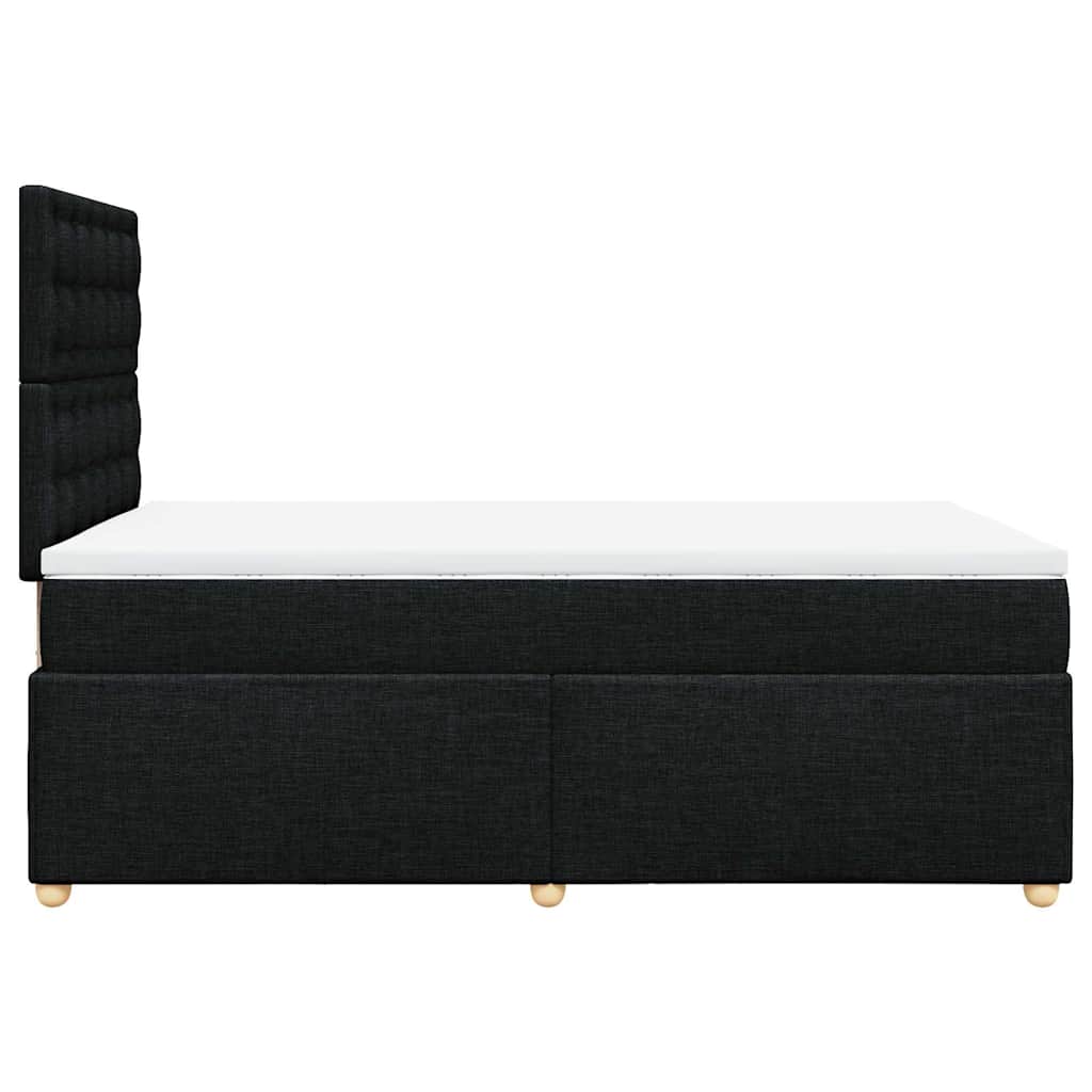 Sommier à lattes de lit avec matelas noir 120x190 cm tissu - XIOS