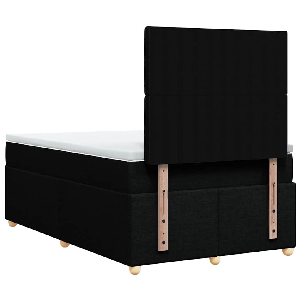 Sommier à lattes de lit avec matelas noir 120x190 cm tissu - XIOS