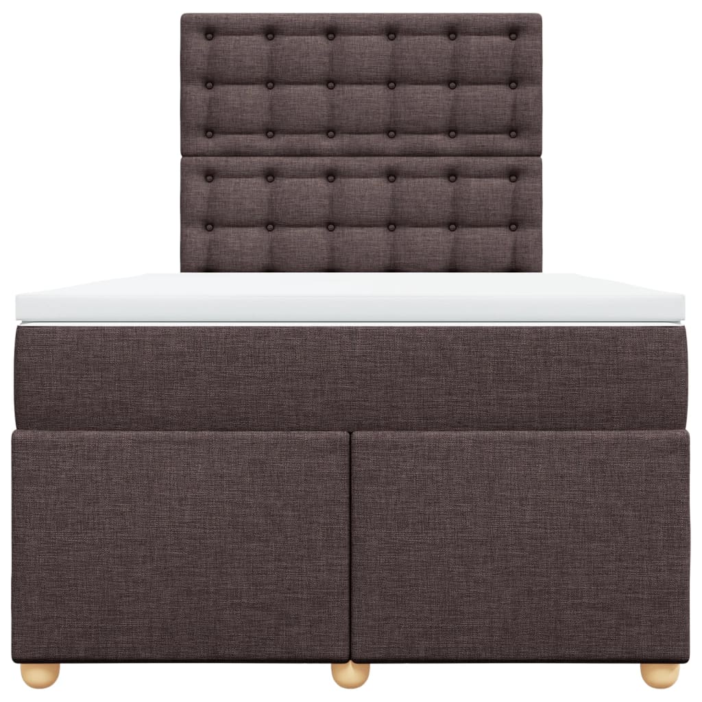 Sommier à lattes de lit et matelas marron foncé 120x190cm tissu - XIOS
