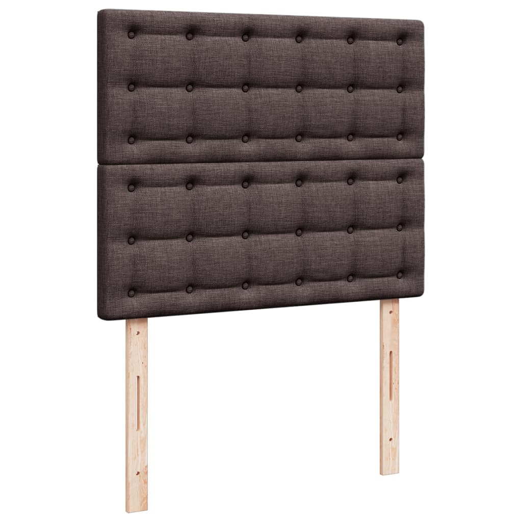 Sommier à lattes de lit et matelas marron foncé 120x190cm tissu - XIOS