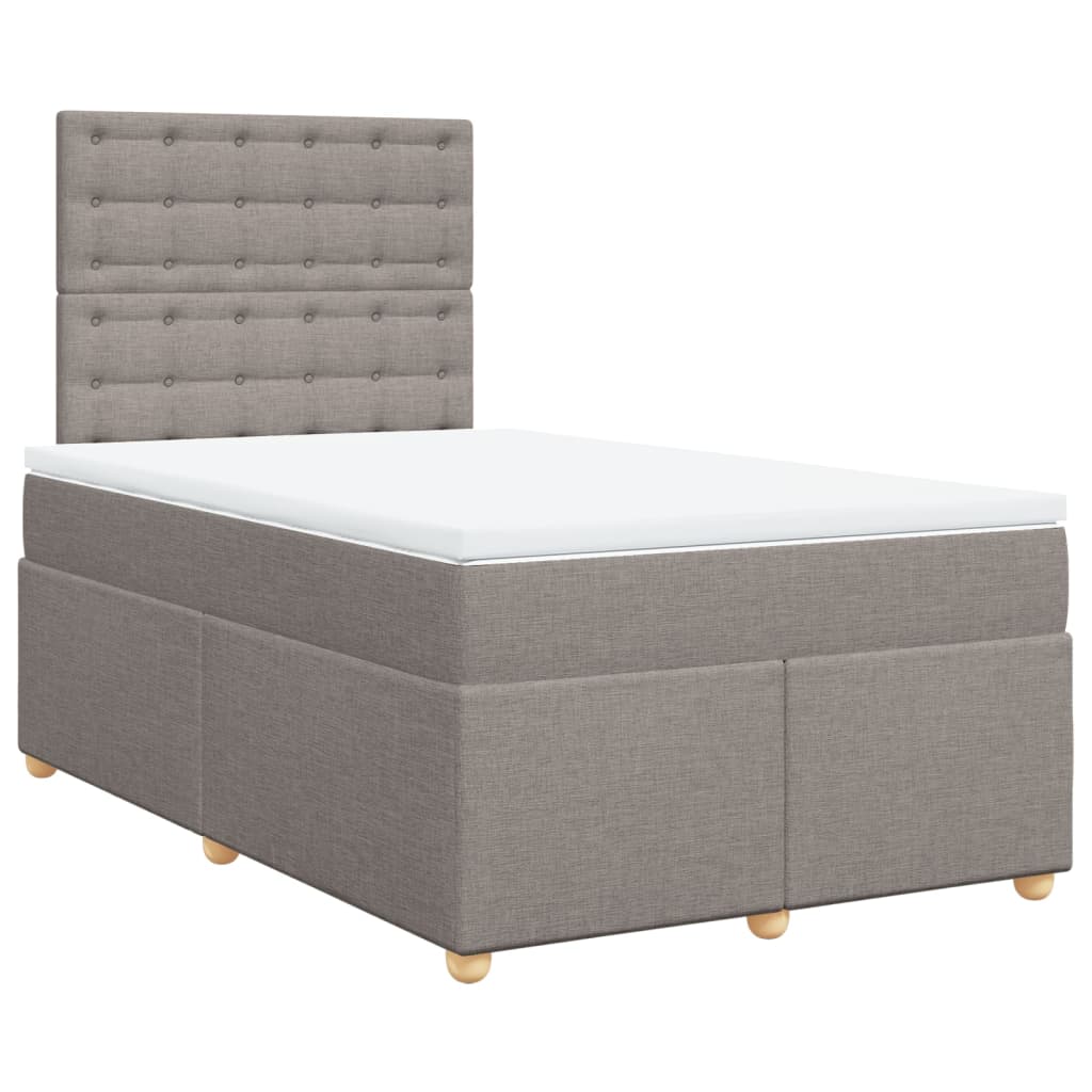 Sommier à lattes de lit avec matelas taupe 120x190 cm tissu - XIOS