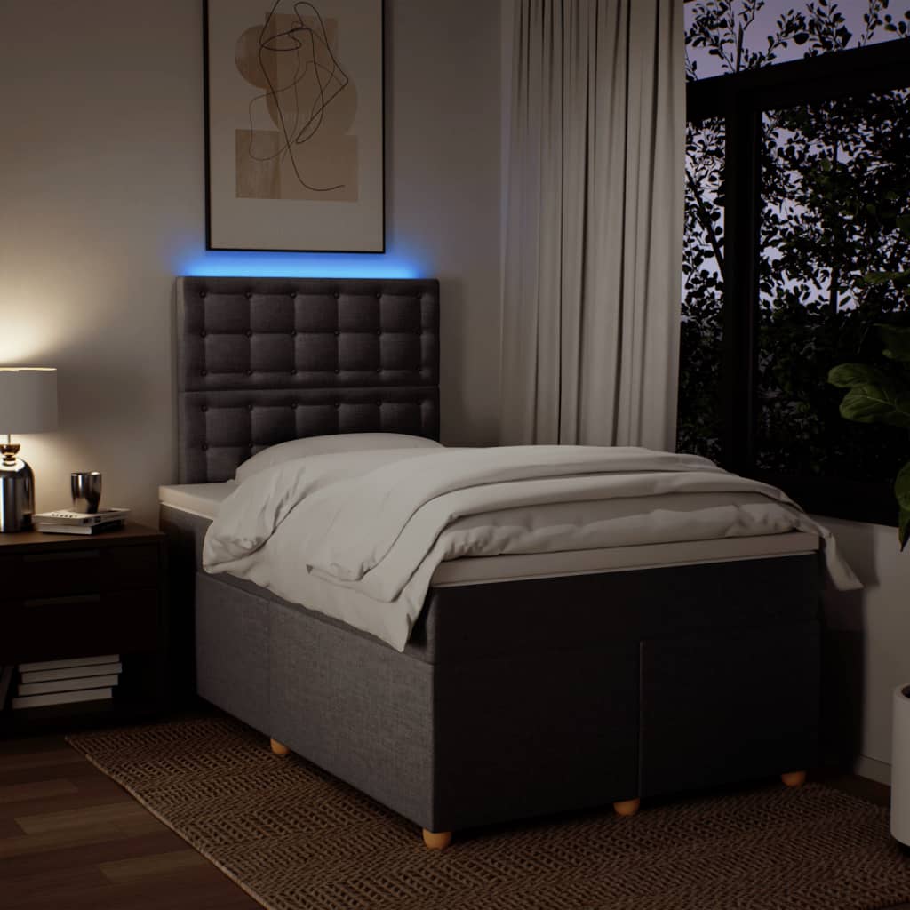 Sommier à lattes de lit avec matelas taupe 120x190 cm tissu - XIOS