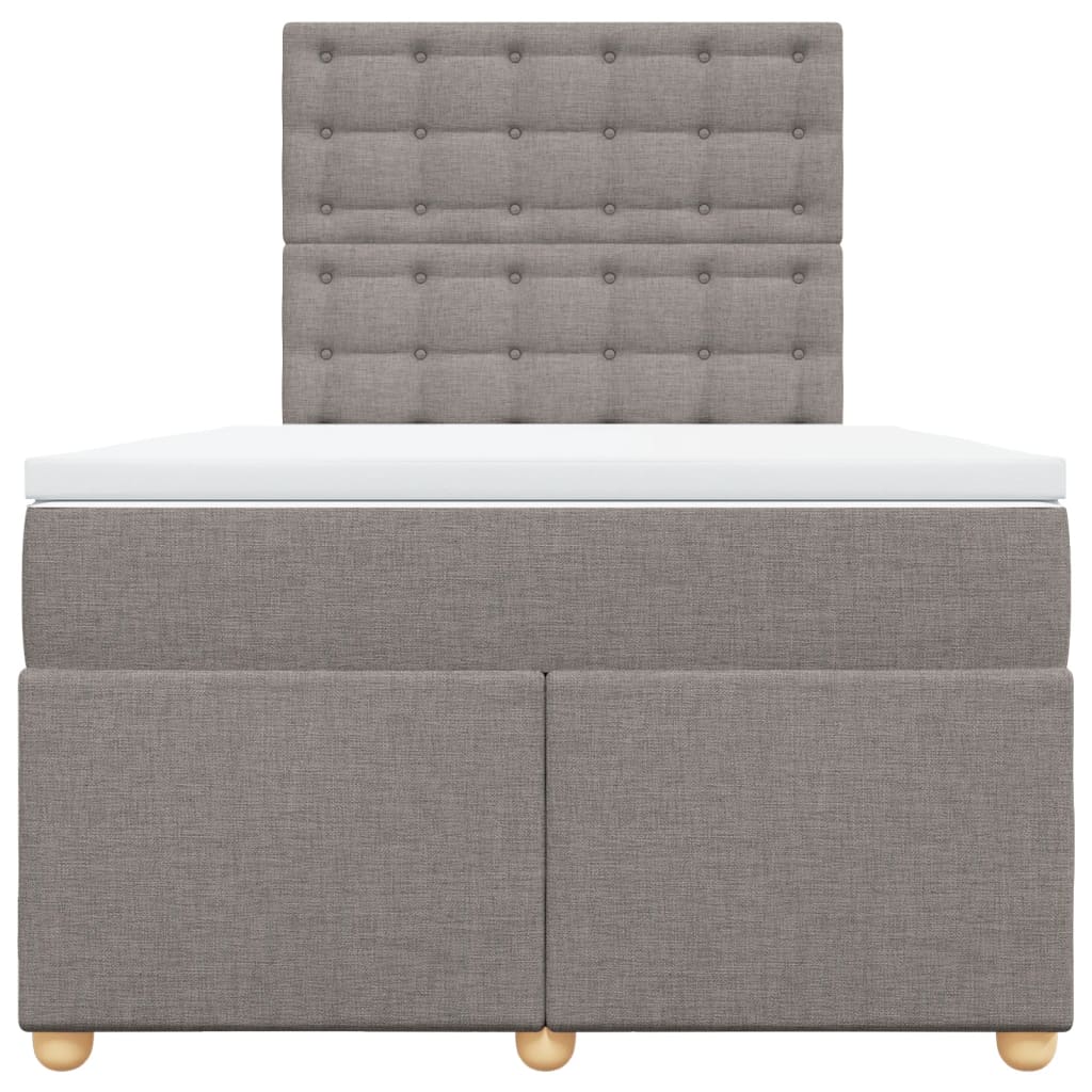 Sommier à lattes de lit avec matelas taupe 120x190 cm tissu - XIOS