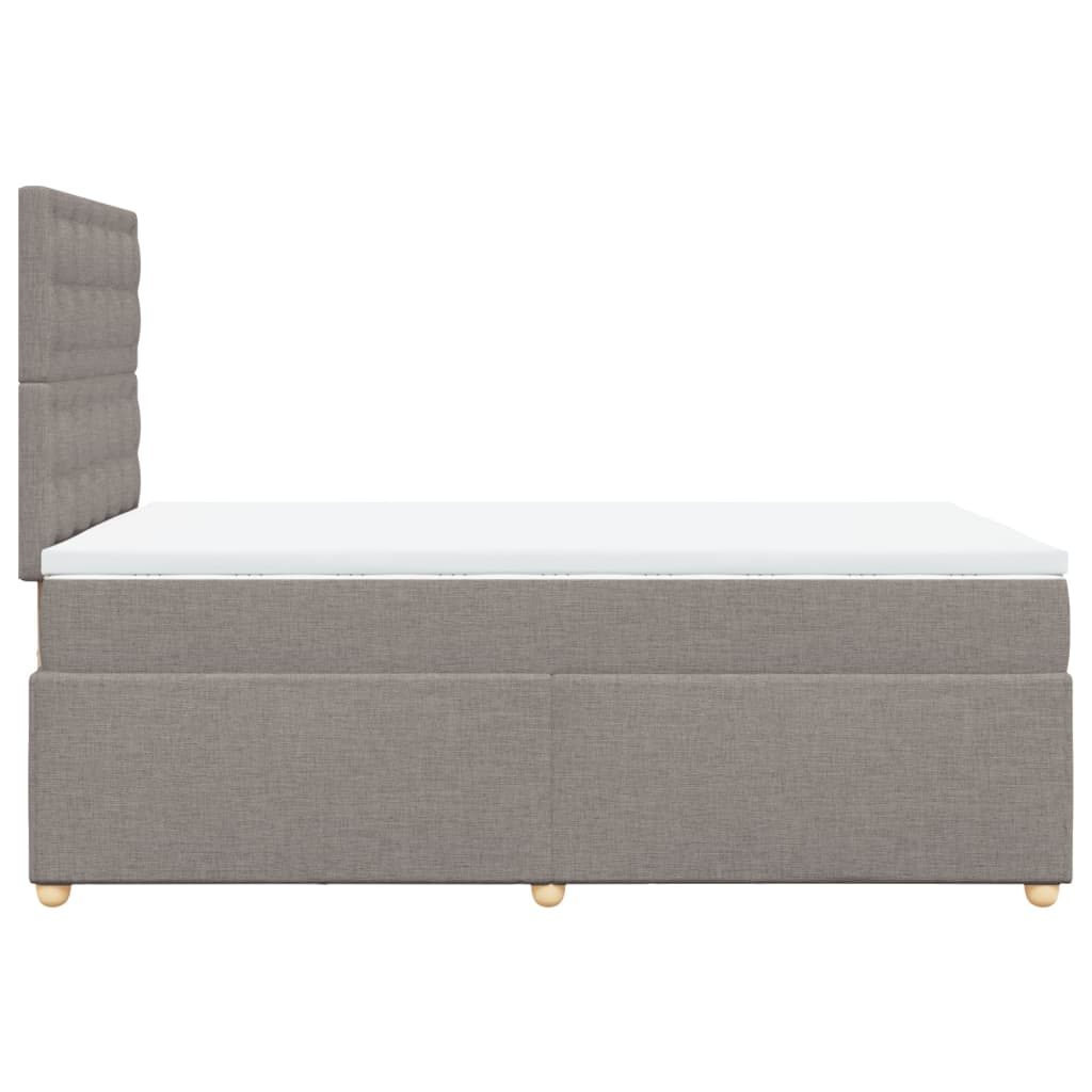 Sommier à lattes de lit avec matelas taupe 120x190 cm tissu - XIOS