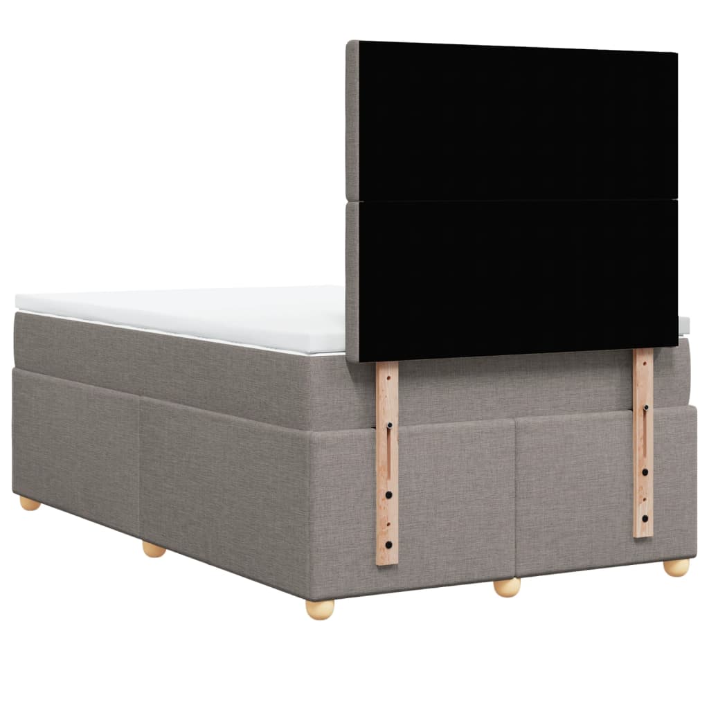 Sommier à lattes de lit avec matelas taupe 120x190 cm tissu - XIOS