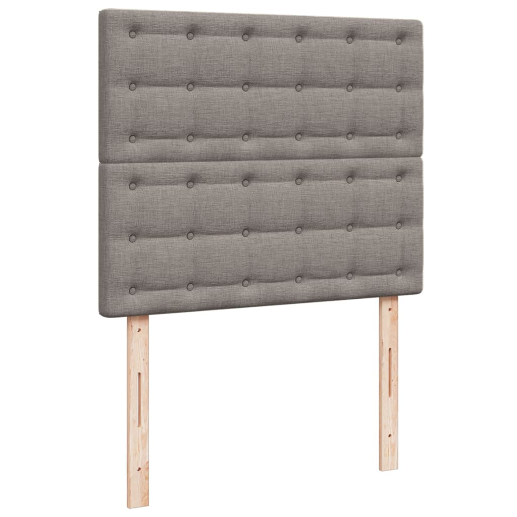 Sommier à lattes de lit avec matelas taupe 120x190 cm tissu - XIOS