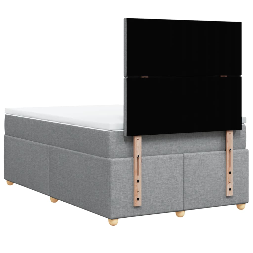 Sommier à lattes de lit avec matelas Gris clair 120x200cm Tissu - XIOS