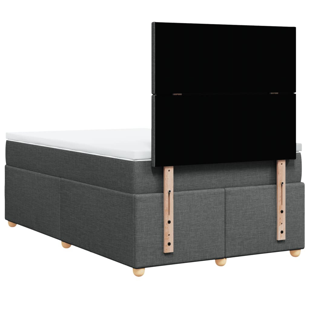 Sommier à lattes de lit avec matelas Gris foncé 120x200cm Tissu - XIOS