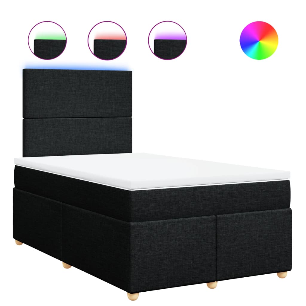 Sommier à lattes de lit avec matelas Noir 120x200 cm Tissu - XIOS