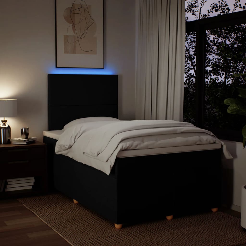Sommier à lattes de lit avec matelas Noir 120x200 cm Tissu - XIOS