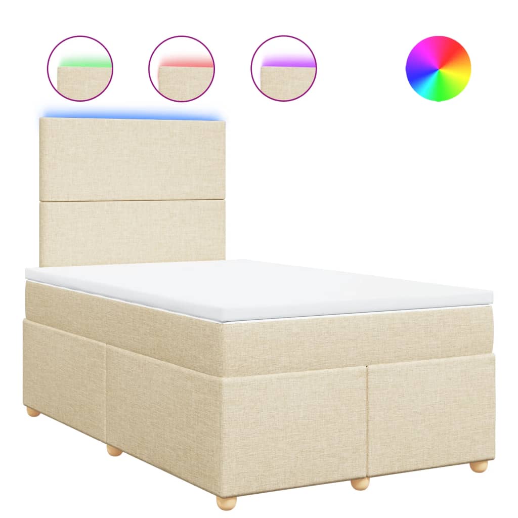 Sommier à lattes de lit avec matelas Crème 120x200 cm Tissu - XIOS
