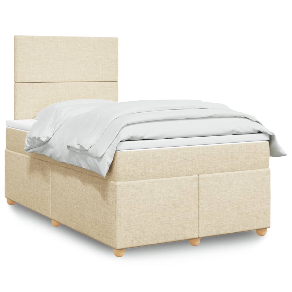 Sommier à lattes de lit avec matelas Crème 120x200 cm Tissu - XIOS