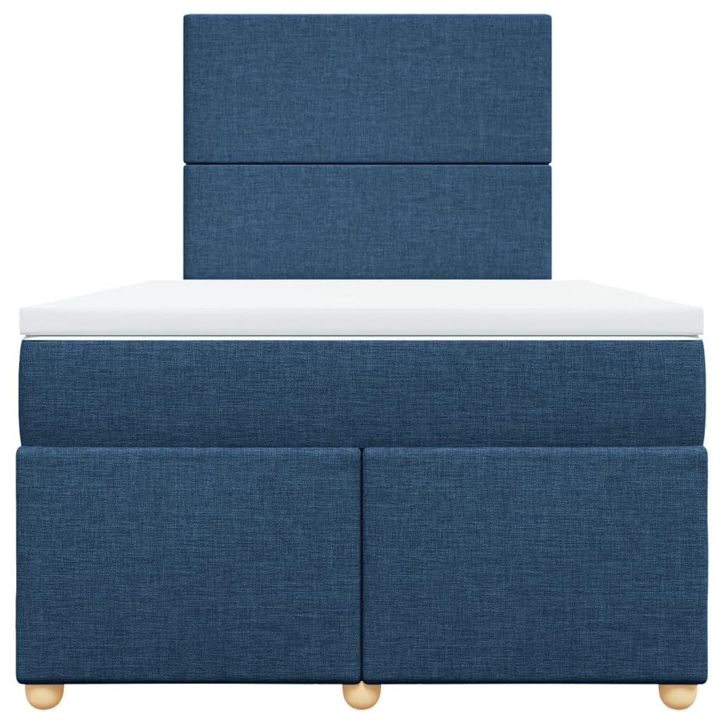 Sommier à lattes de lit avec matelas Bleu 120x200 cm Tissu - XIOS