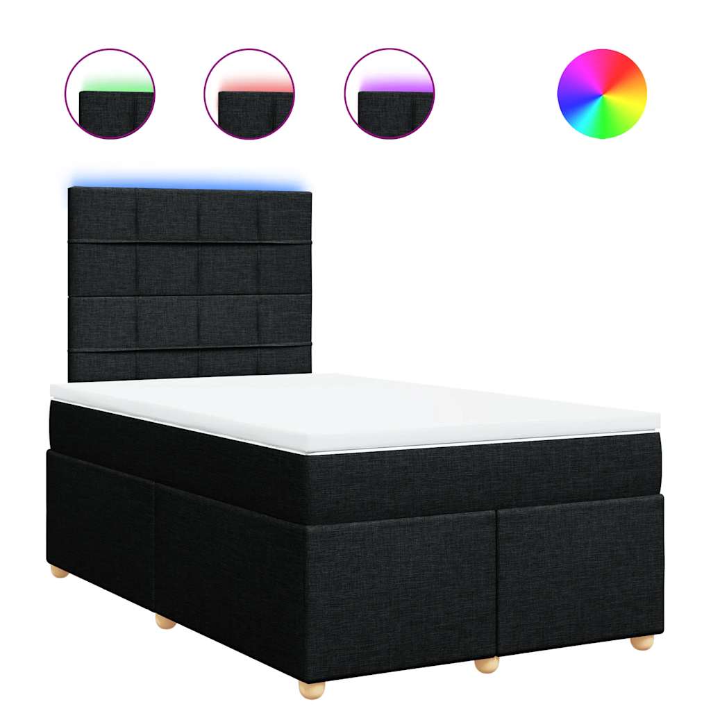 Sommier à lattes de lit avec matelas Noir 120x200 cm Tissu - XIOS