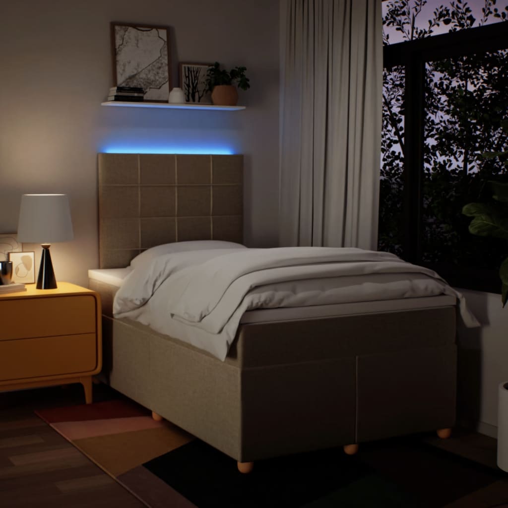 Sommier à lattes de lit avec matelas Crème 120x200 cm Tissu - XIOS