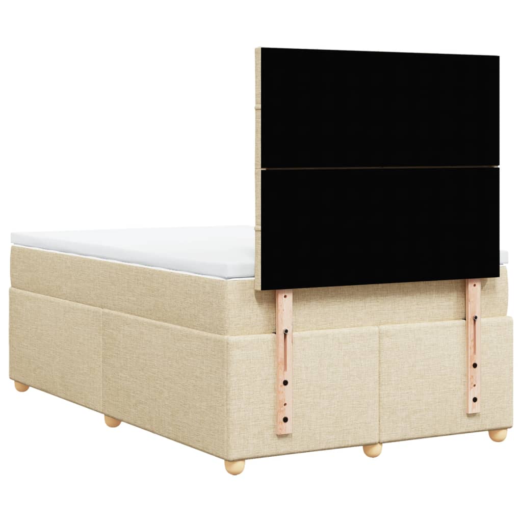 Sommier à lattes de lit avec matelas Crème 120x200 cm Tissu - XIOS