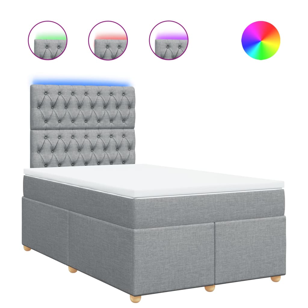 Sommier à lattes de lit avec matelas Gris clair 120x200cm Tissu - XIOS