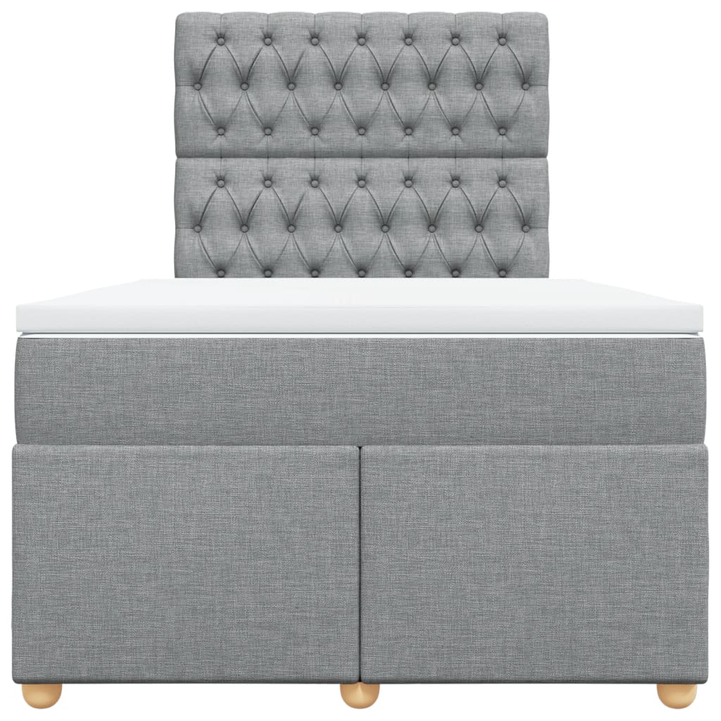 Sommier à lattes de lit avec matelas Gris clair 120x200cm Tissu - XIOS