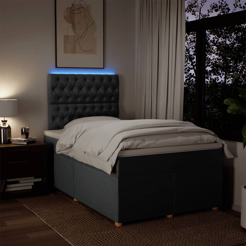 Sommier à lattes de lit avec matelas Gris foncé 120x200cm Tissu - XIOS