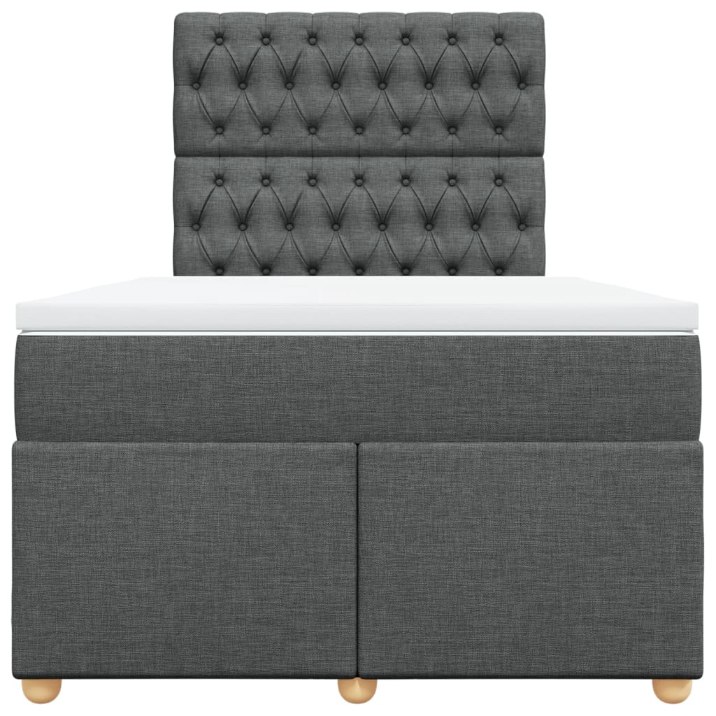 Sommier à lattes de lit avec matelas Gris foncé 120x200cm Tissu - XIOS