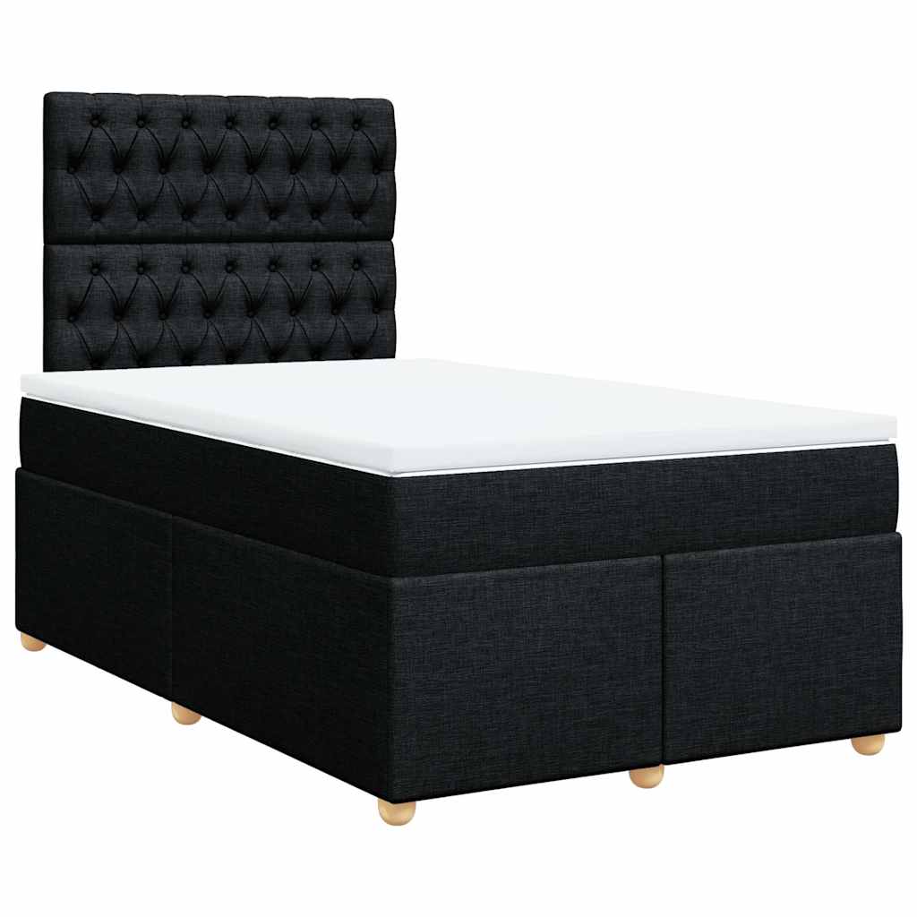 Sommier à lattes de lit avec matelas Noir 120x200 cm Tissu - XIOS