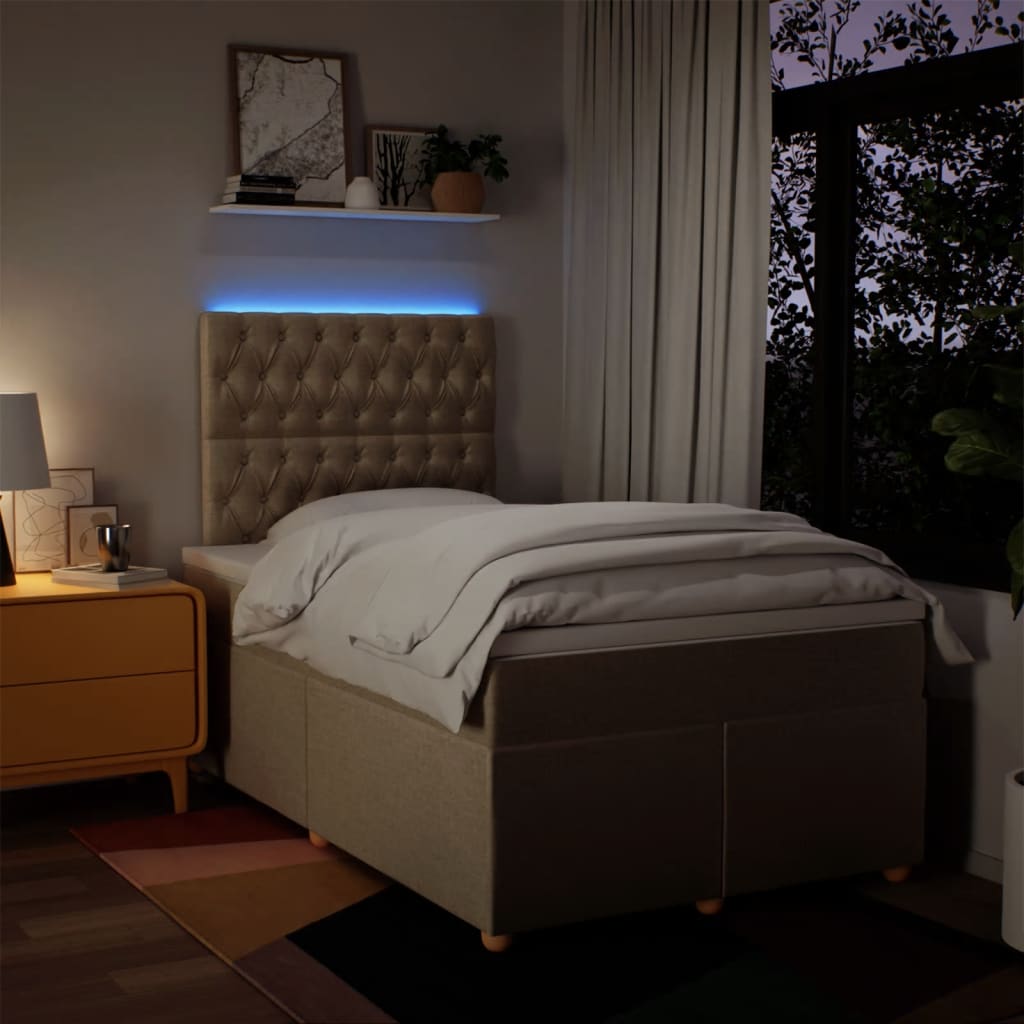 Sommier à lattes de lit avec matelas Crème 120x200 cm Tissu - XIOS