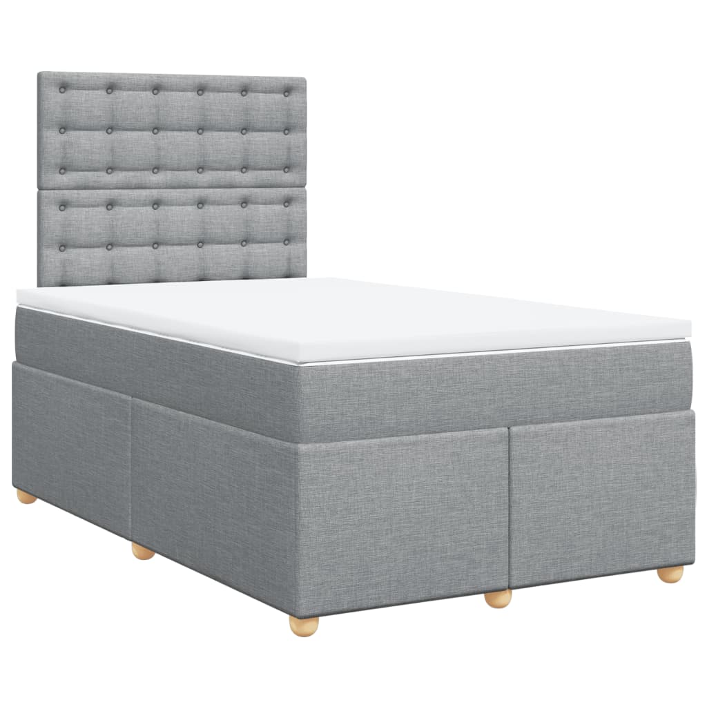 Sommier à lattes de lit avec matelas Gris clair 120x200cm Tissu - XIOS