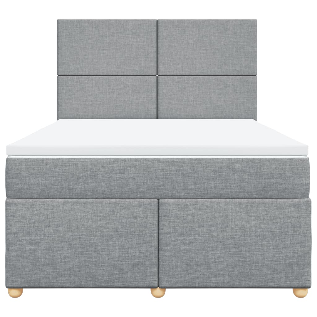 Sommier à lattes de lit avec matelas Gris clair 140x190cm Tissu - XIOS