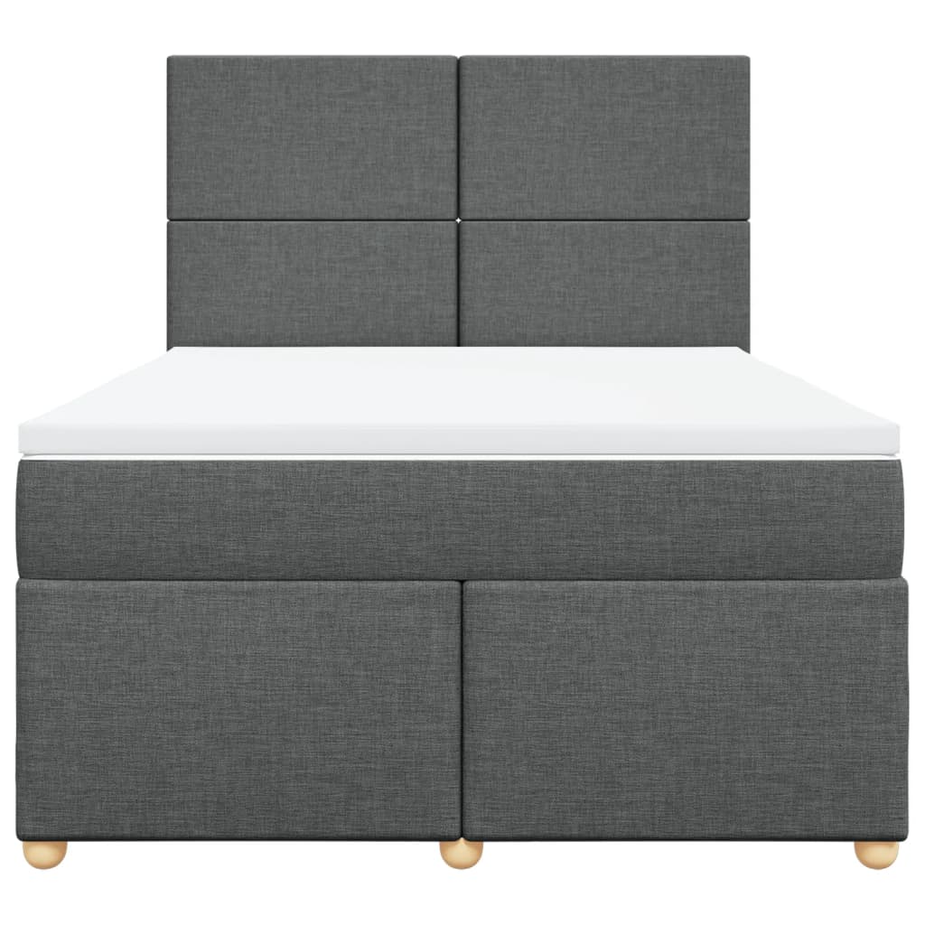 Sommier à lattes de lit avec matelas Gris foncé 140x190cm Tissu - XIOS