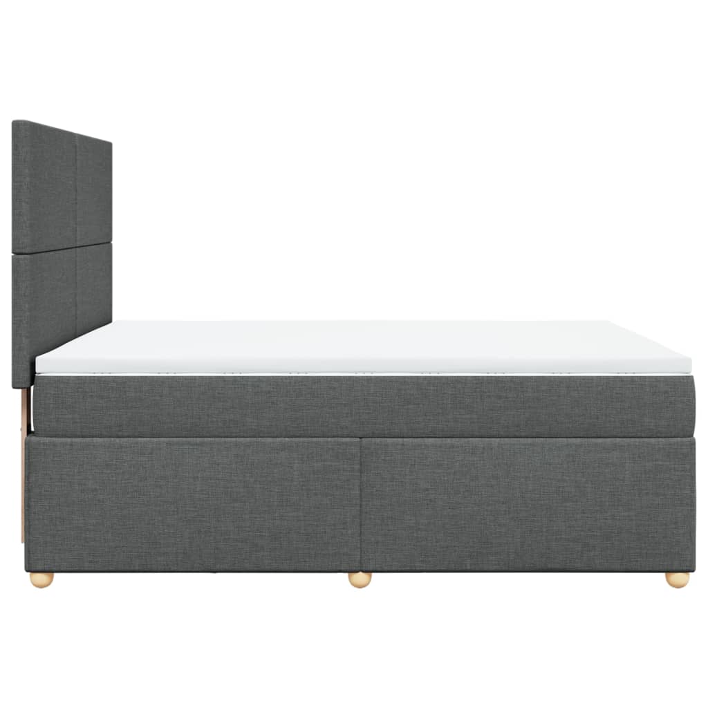 Sommier à lattes de lit avec matelas Gris foncé 140x190cm Tissu - XIOS