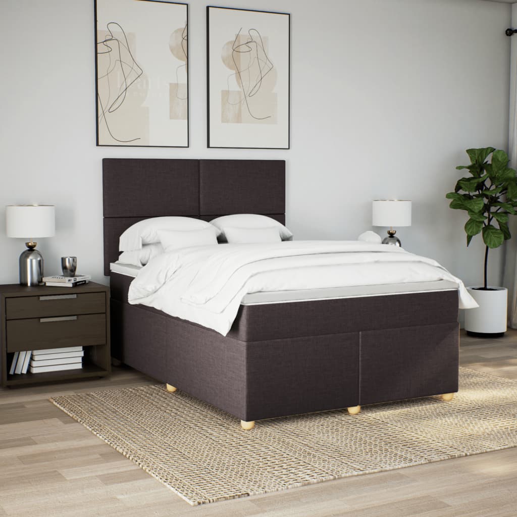 Sommier à lattes de lit avec matelas Marron foncé 140x190 cm - XIOS