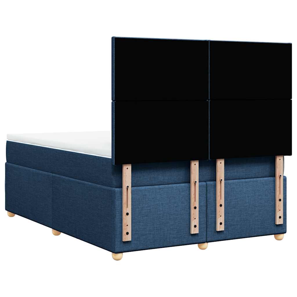 Sommier à lattes de lit avec matelas Bleu 140x190 cm Tissu - XIOS