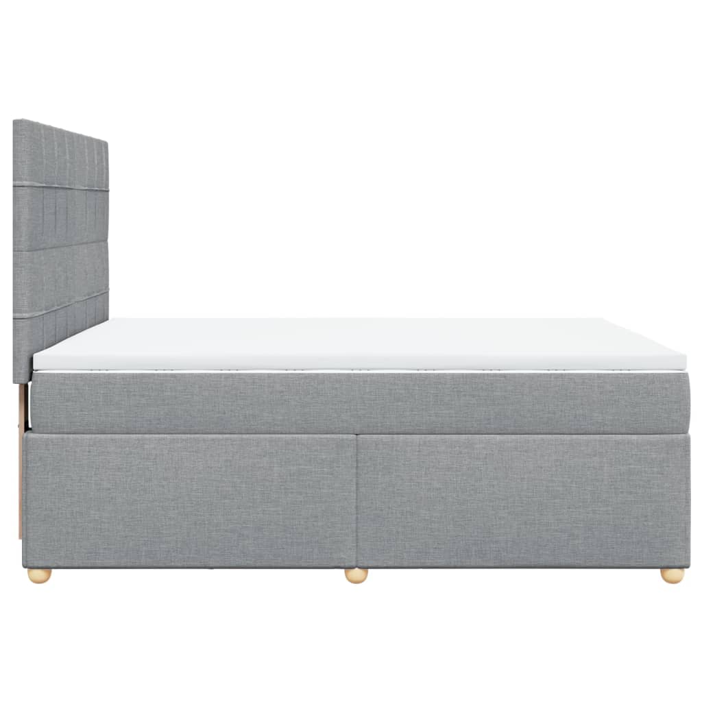 Sommier à lattes de lit avec matelas Gris clair 140x190cm Tissu - XIOS