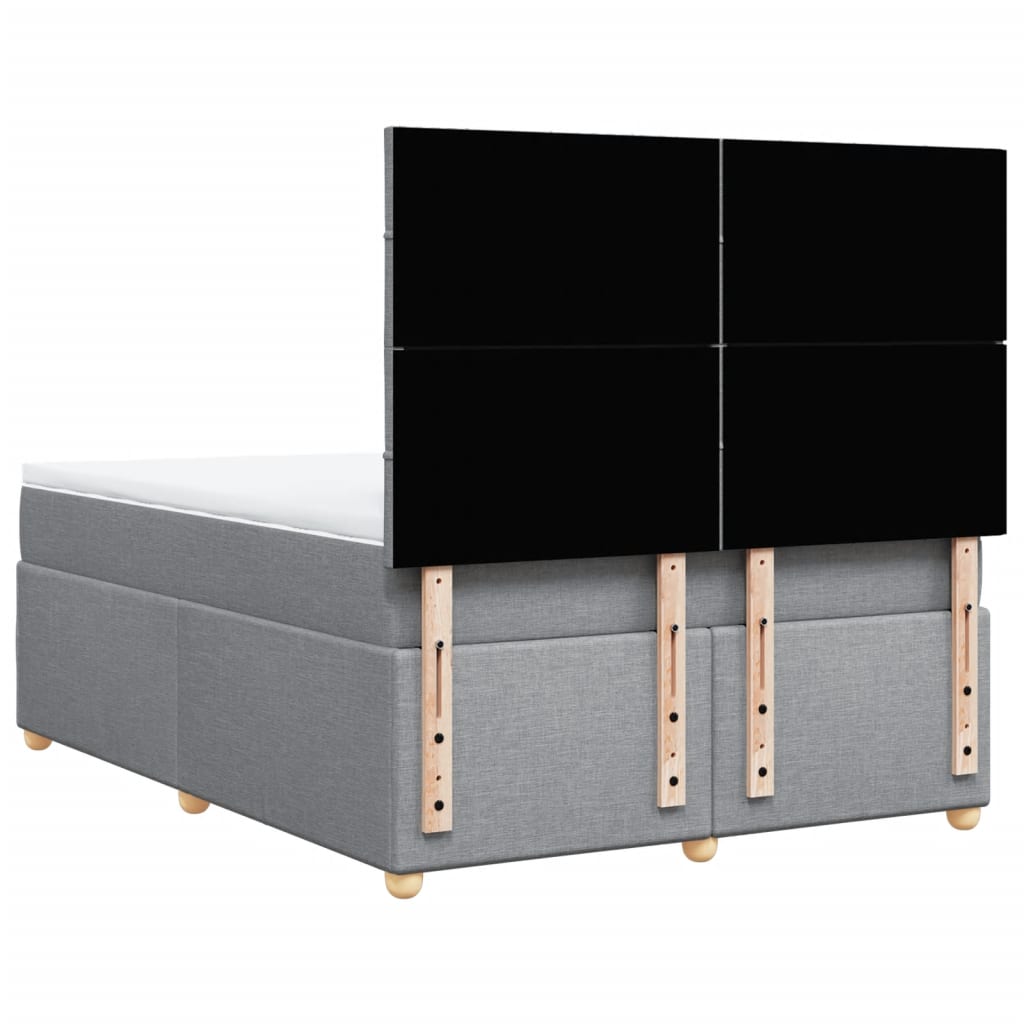 Sommier à lattes de lit avec matelas Gris clair 140x190cm Tissu - XIOS