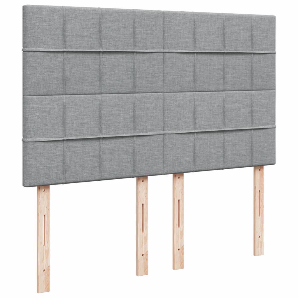 Sommier à lattes de lit avec matelas Gris clair 140x190cm Tissu - XIOS