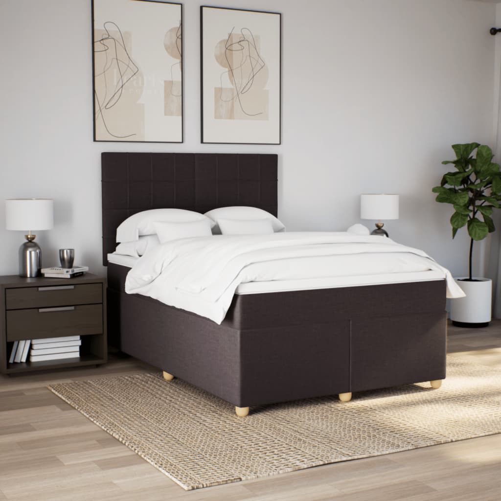 Sommier à lattes de lit avec matelas Marron foncé 140x190 cm - XIOS