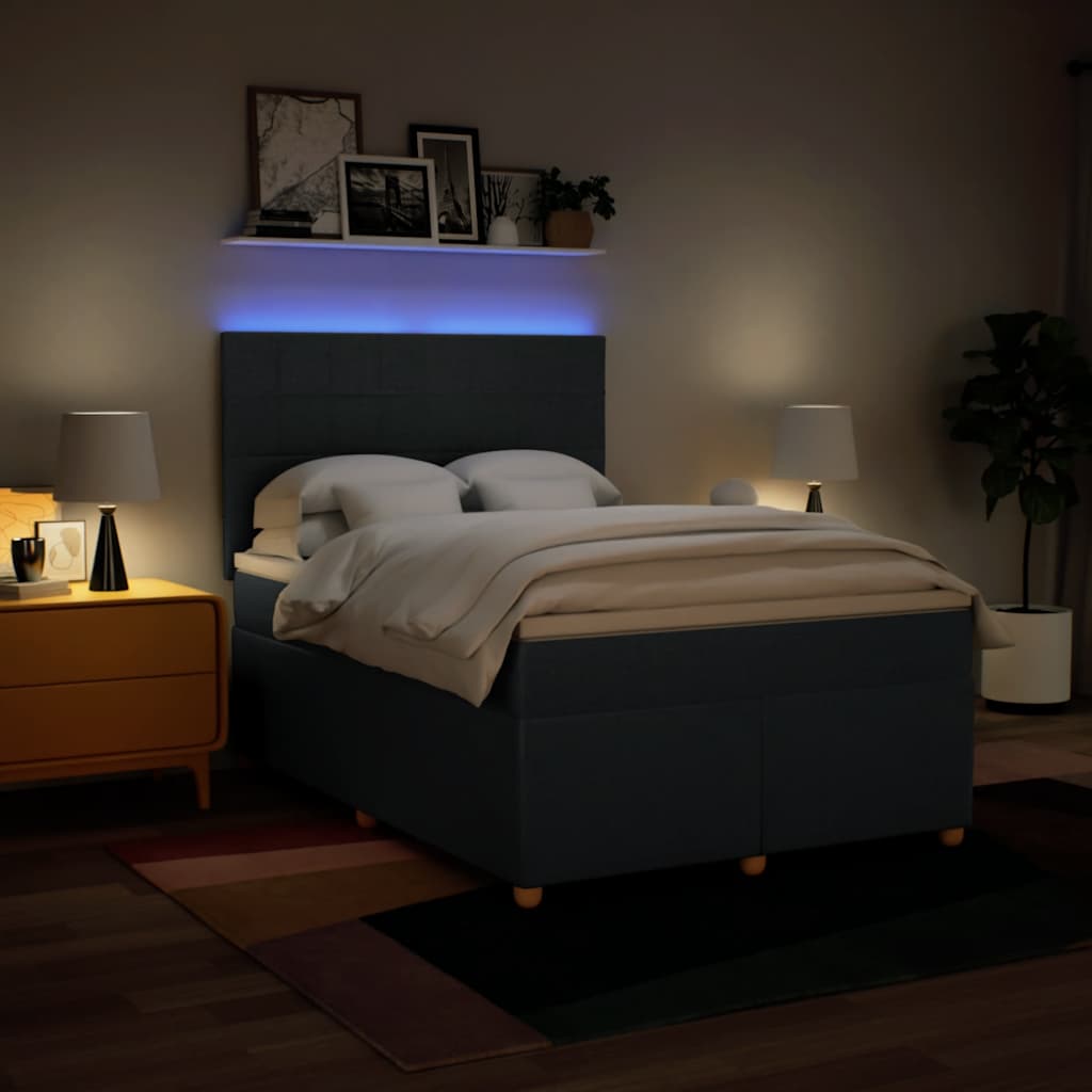 Sommier à lattes de lit avec matelas Bleu 140x190 cm Tissu - XIOS