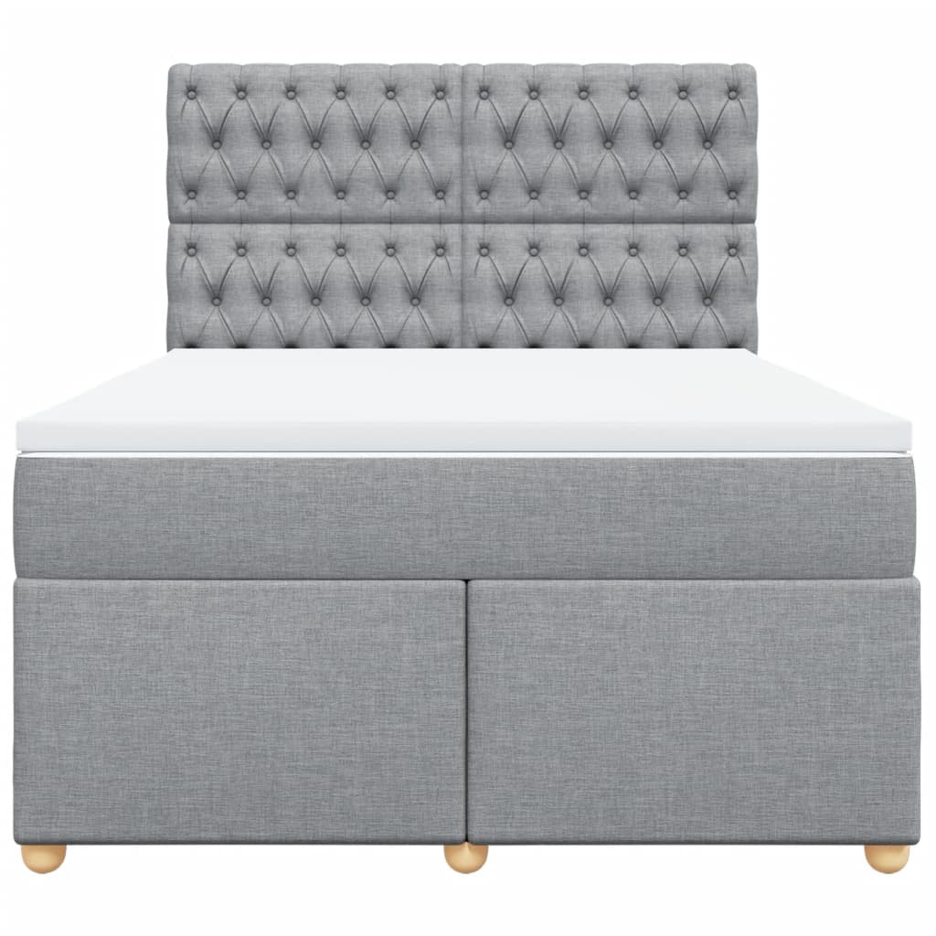 Sommier à lattes de lit avec matelas Gris clair 140x190cm Tissu - XIOS