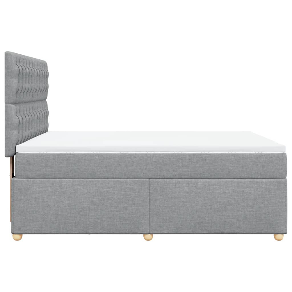 Sommier à lattes de lit avec matelas Gris clair 140x190cm Tissu - XIOS