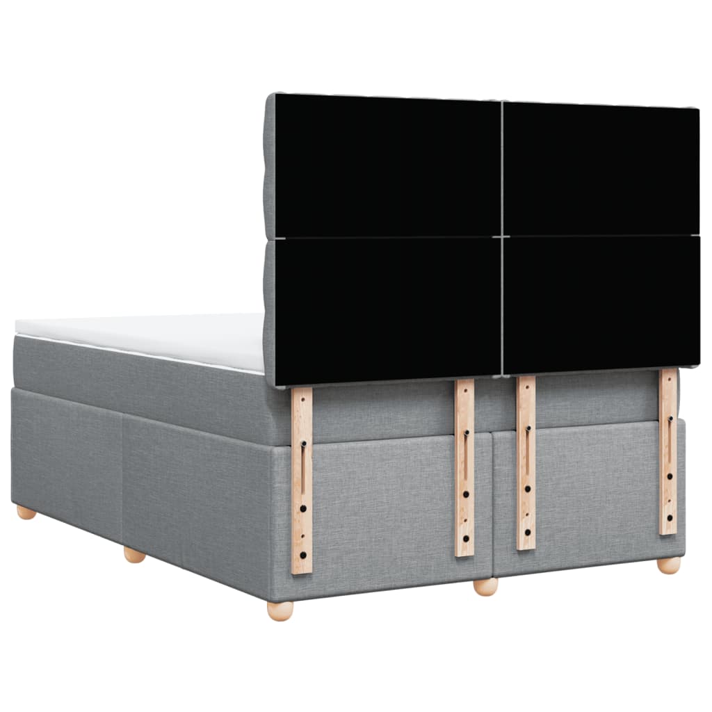 Sommier à lattes de lit avec matelas Gris clair 140x190cm Tissu - XIOS