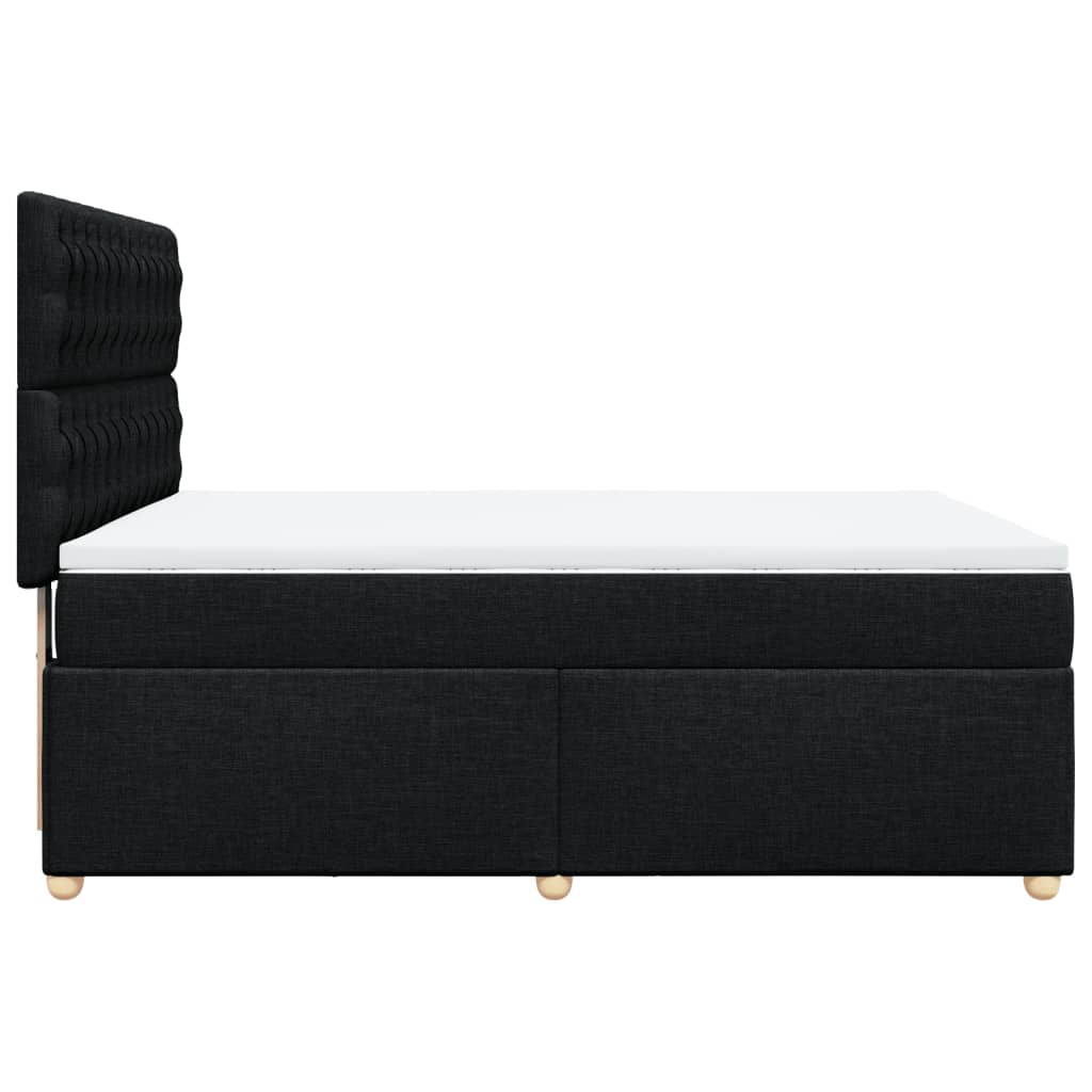 Sommier à lattes de lit avec matelas Noir 140x190 cm Tissu - XIOS