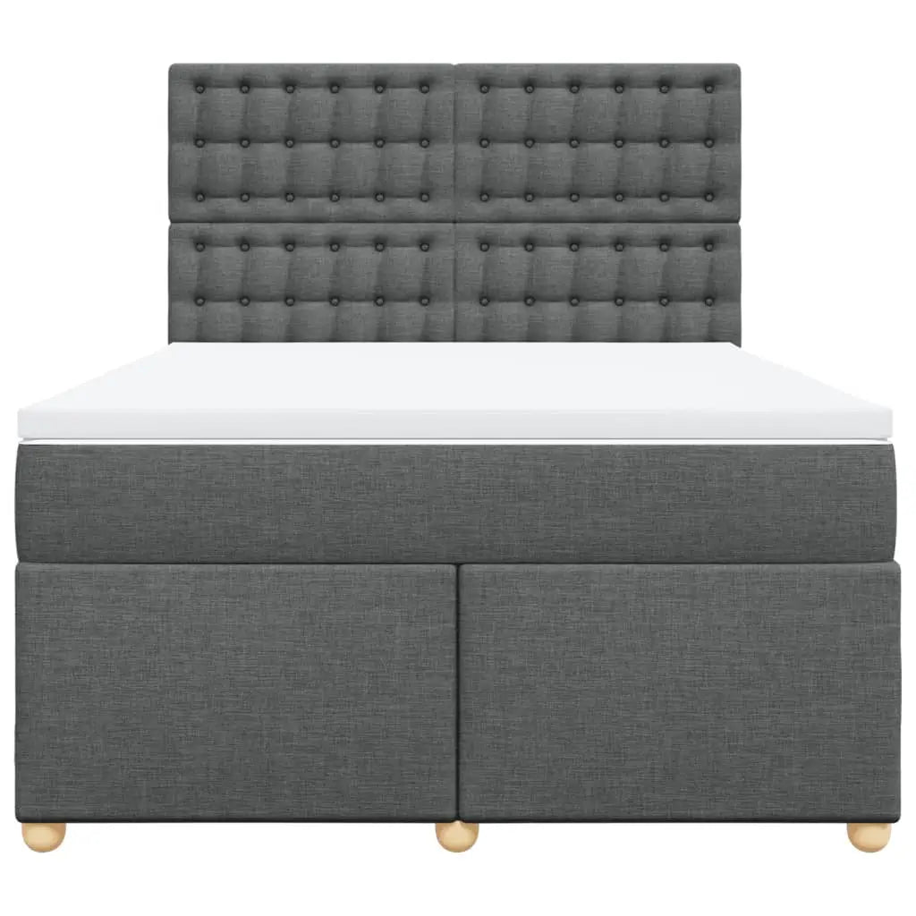Sommier à lattes de lit avec matelas Gris foncé 140x190cm Tissu - XIOS